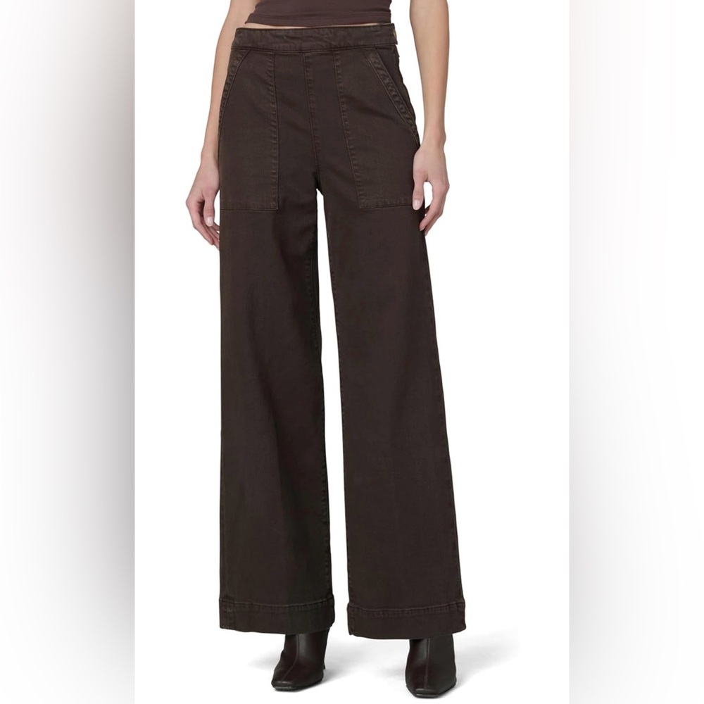 Joes side zip wide leg jeans in coffee bean size 23